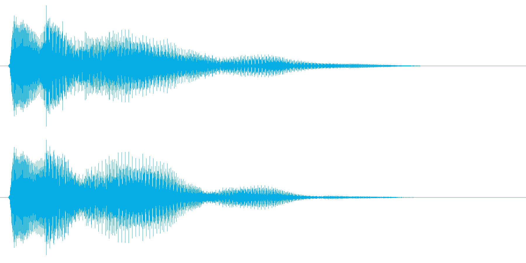 クリックの音(短め)の再生済みの波形
