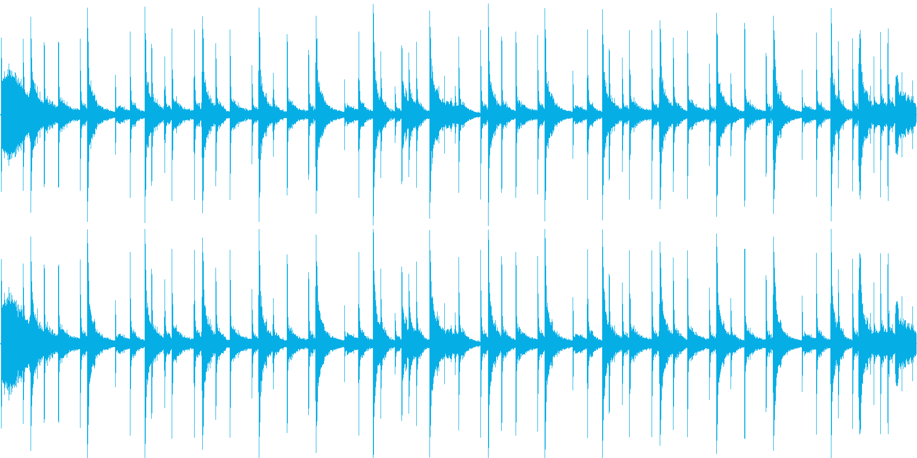 ロックのドラムをイメージした楽曲です。の再生済みの波形