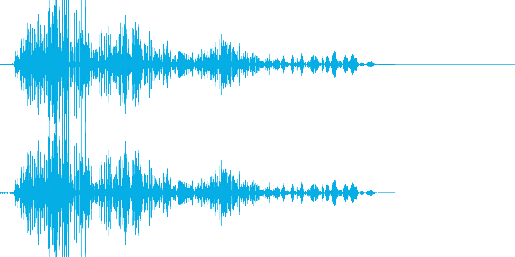 必殺風の殴り音の再生済みの波形