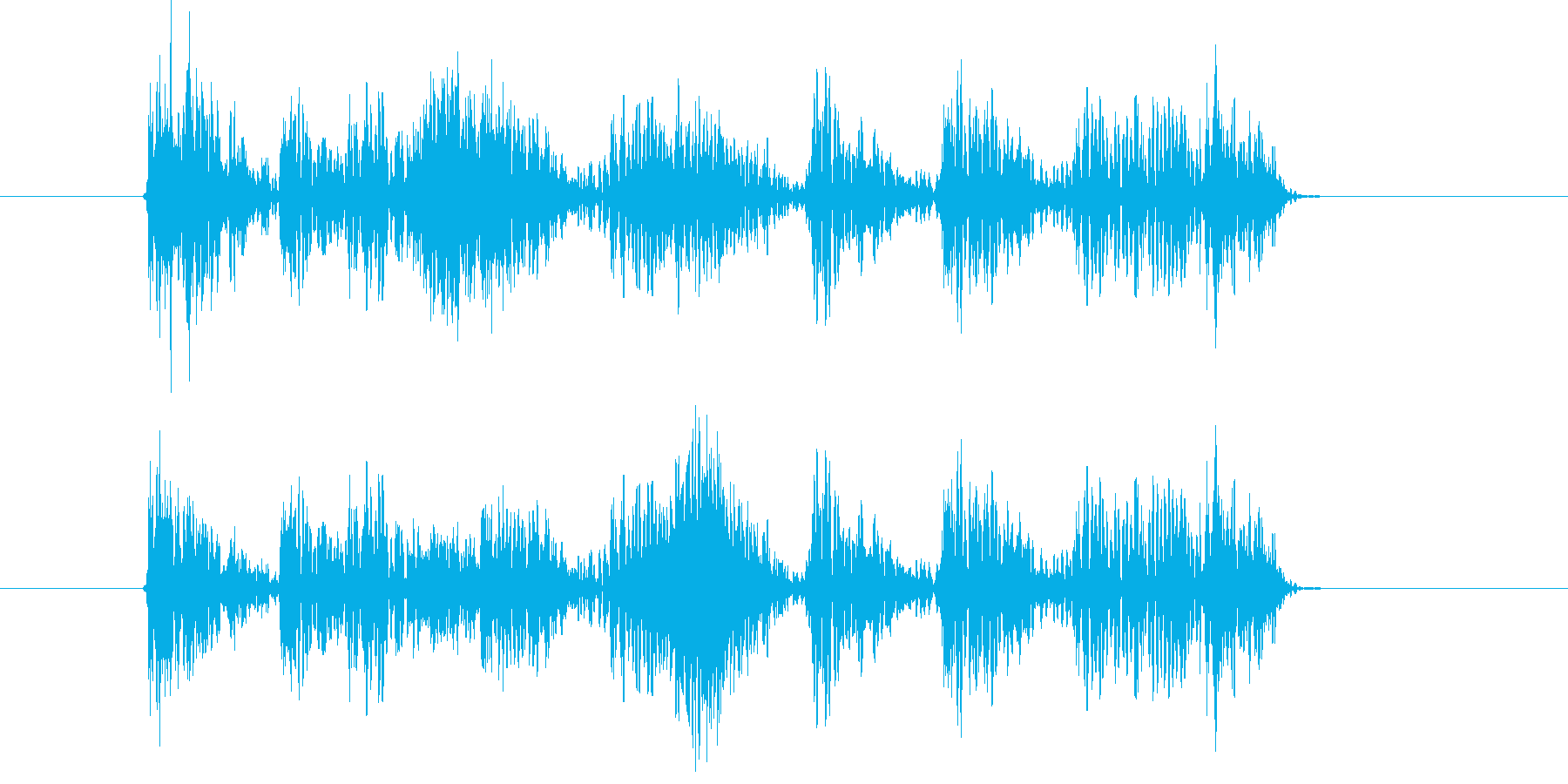 和太鼓と掛け声の再生済みの波形
