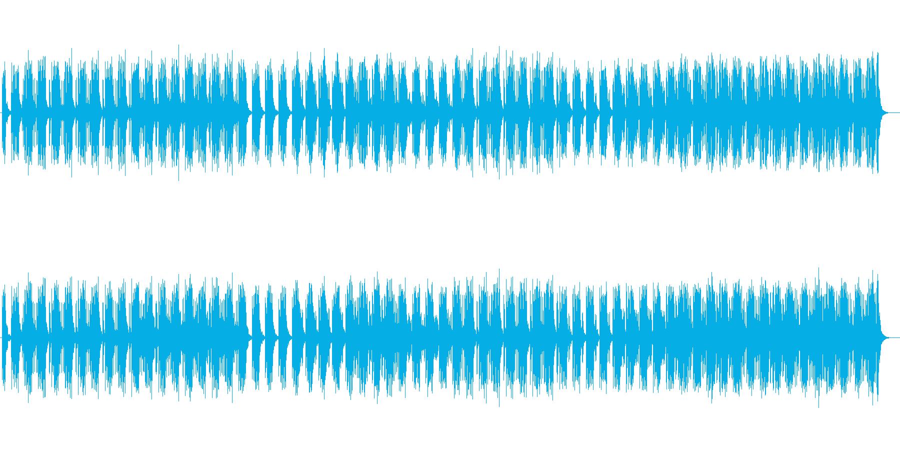 近未来的なベースが響くアップテンポの曲の再生済みの波形