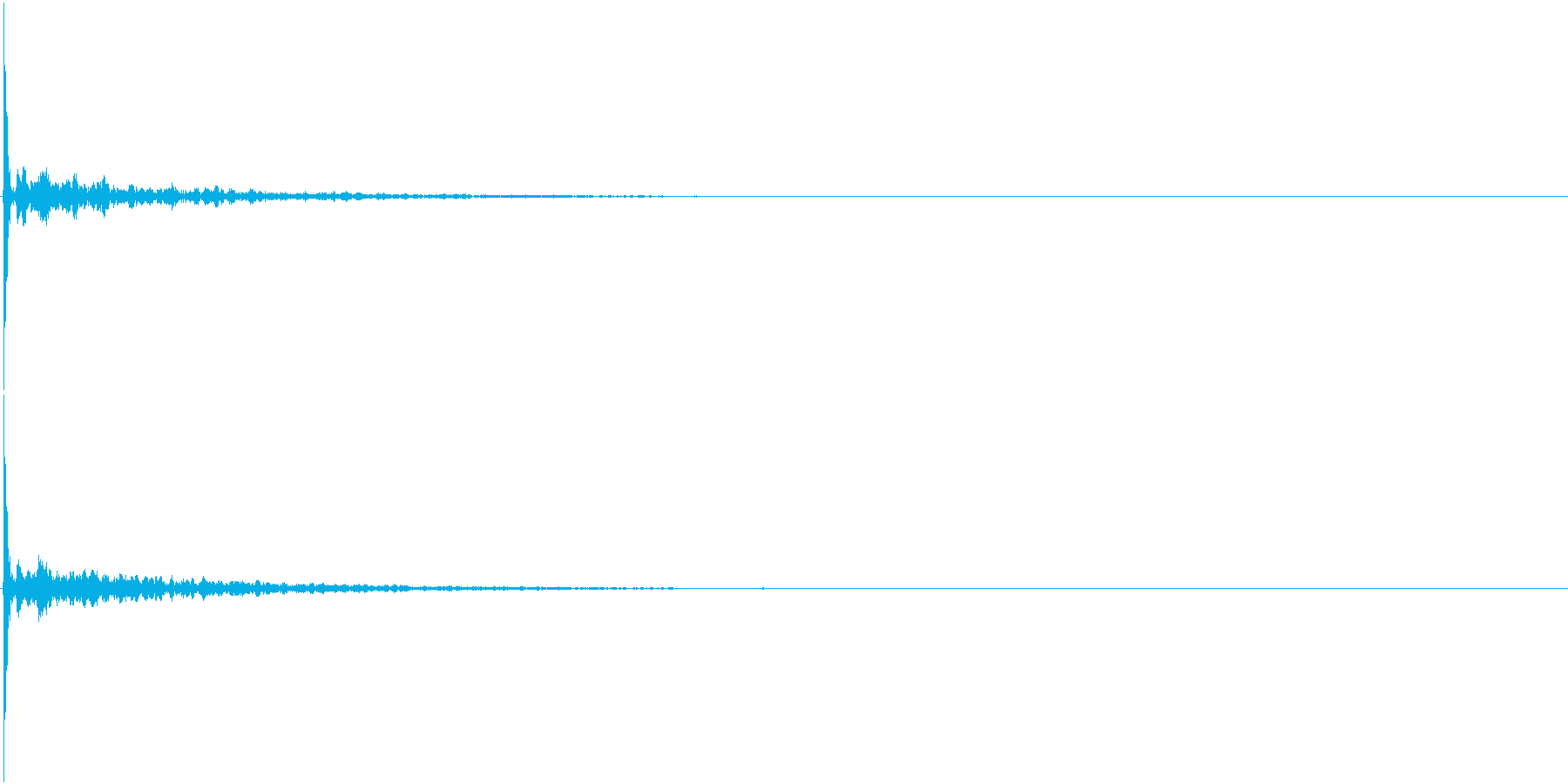 「トン」石と石を叩いた音_1+リバーブの再生済みの波形