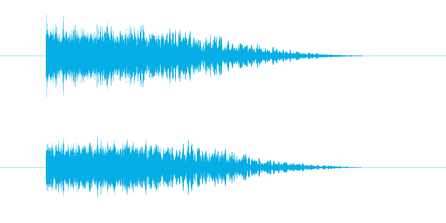 ヒューンというSF風の音の再生済みの波形