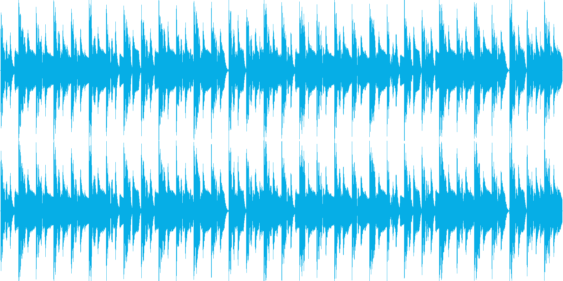 リズムを強調した淡々と伸びやかな楽曲の再生済みの波形
