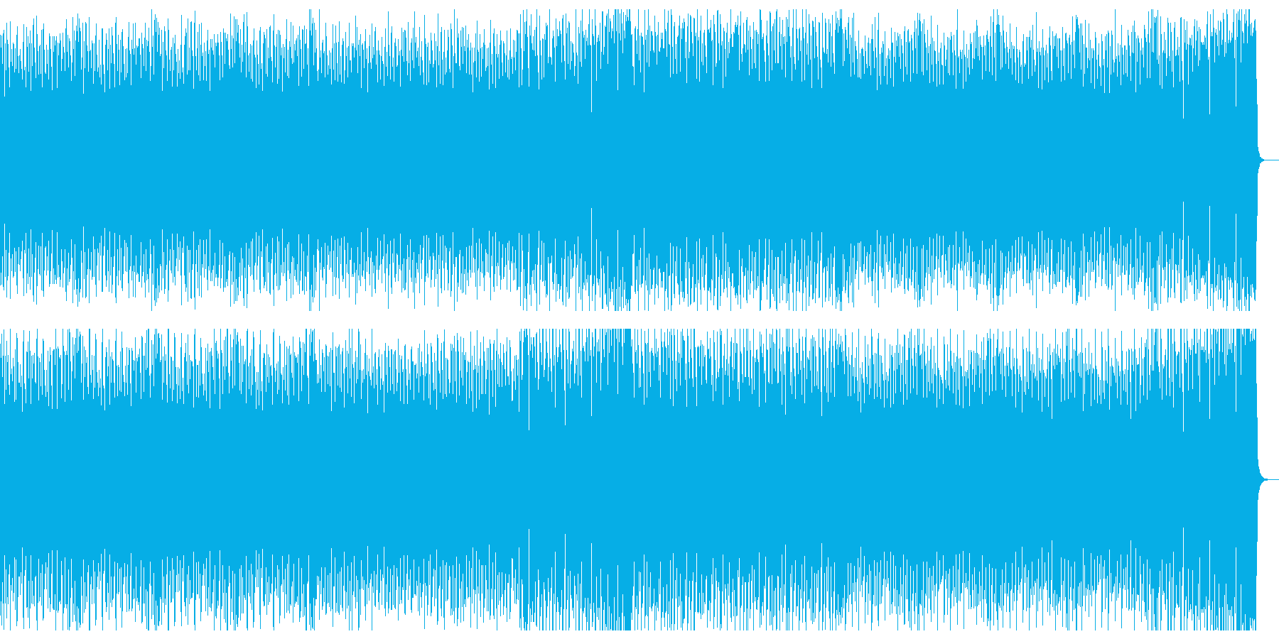 疾走感のある4つ打ち曲の再生済みの波形
