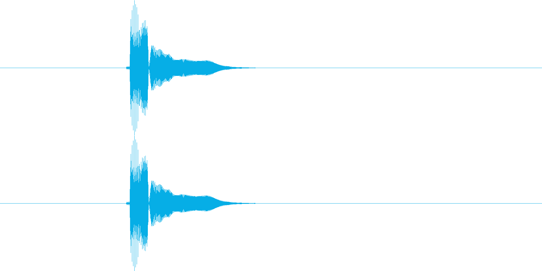 にょん(テクノっぽい決定音)の再生済みの波形