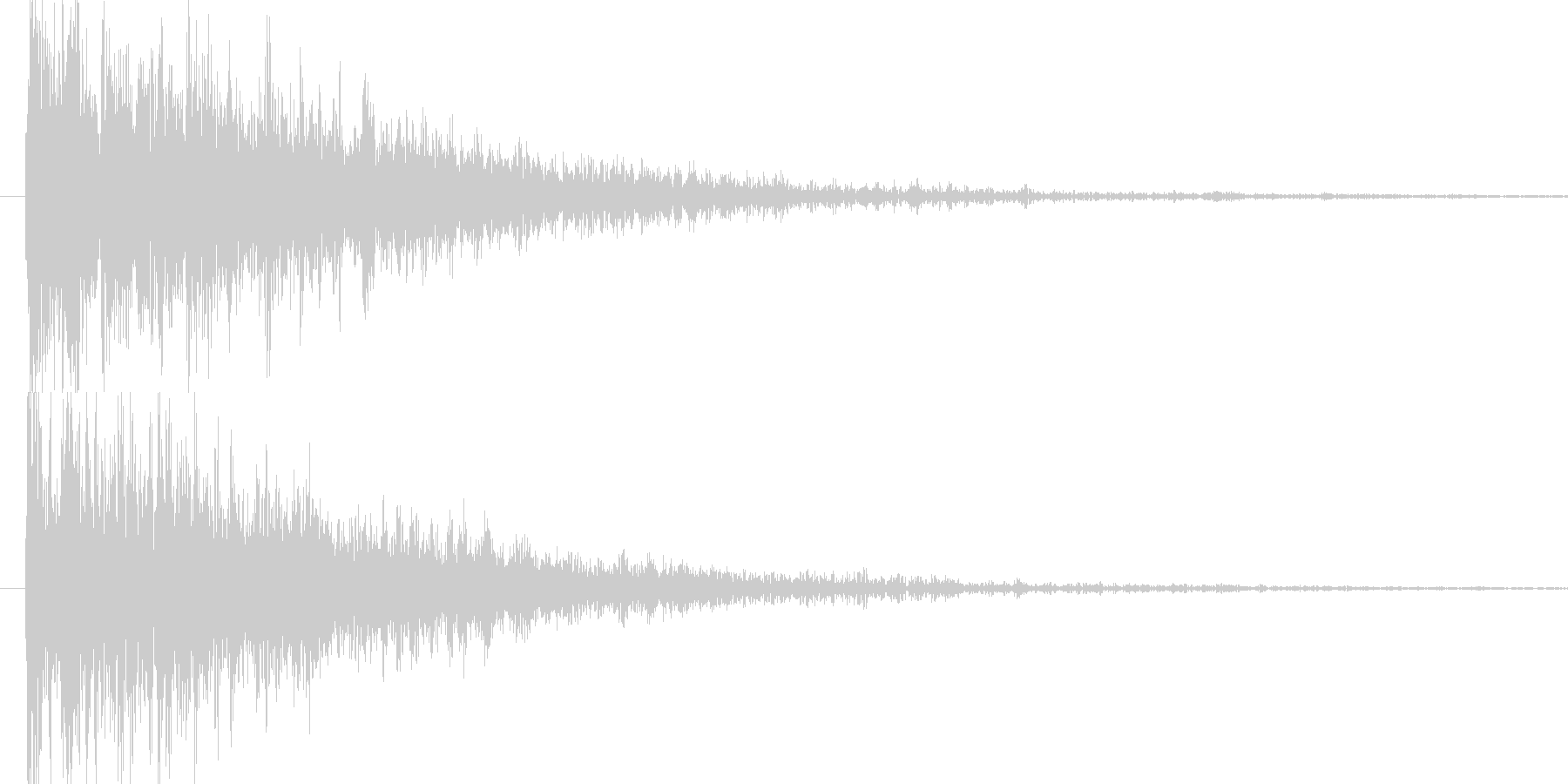 瞬間移動した瞬間とその後の余韻音の未再生の波形