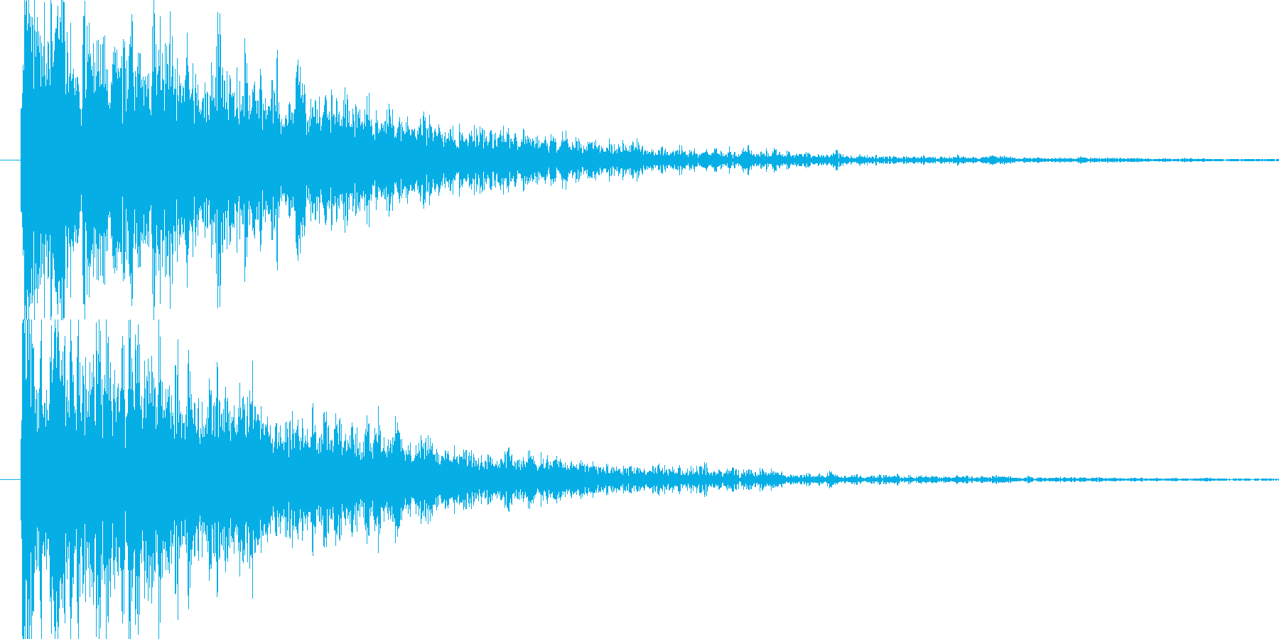 瞬間移動した瞬間とその後の余韻音の再生済みの波形