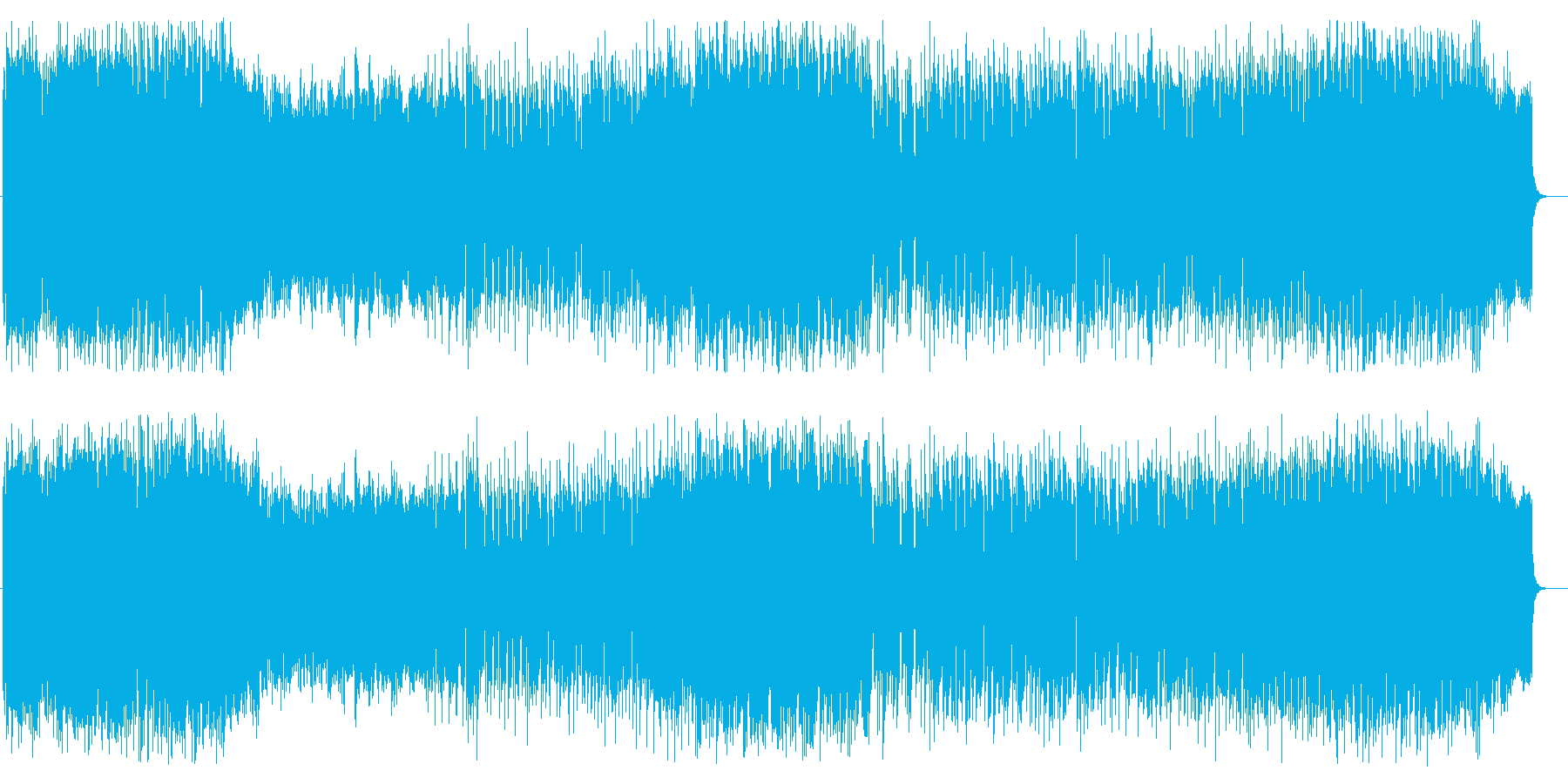 爽快感のあるシンセサイザーなどの曲の再生済みの波形