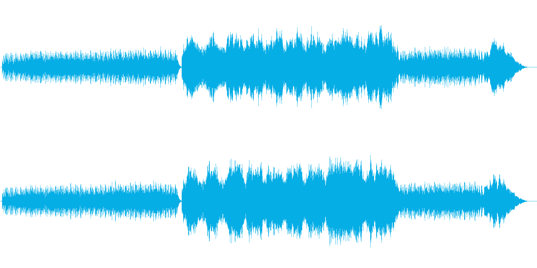 ハープとストリングスの穏やかな曲の再生済みの波形