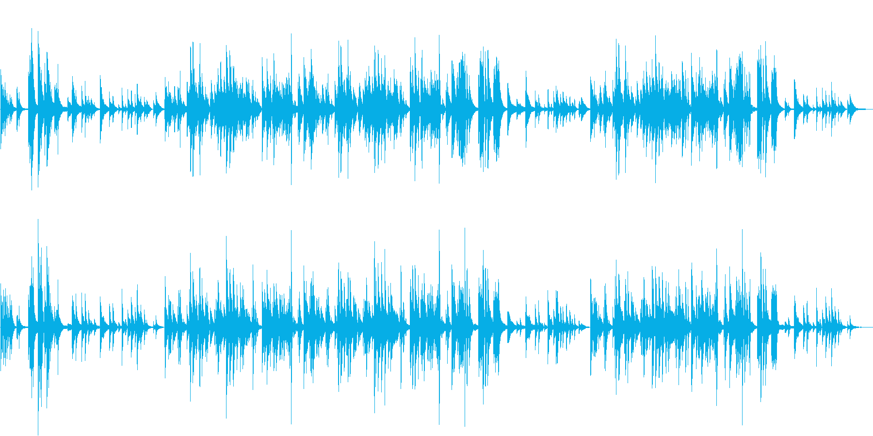 リラックスした印象のピアノ曲の再生済みの波形