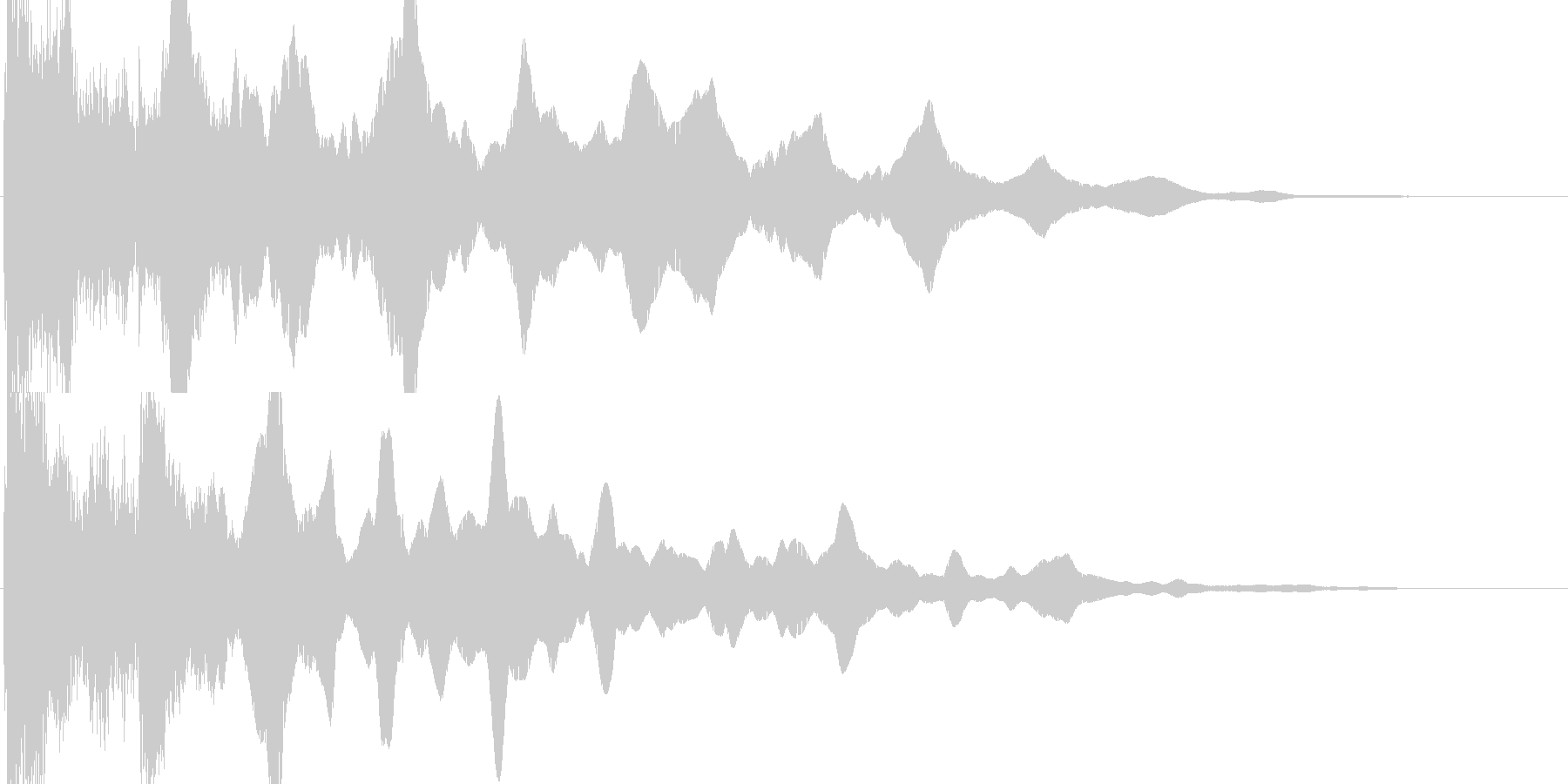 てー(ガラス的クリック音)の未再生の波形