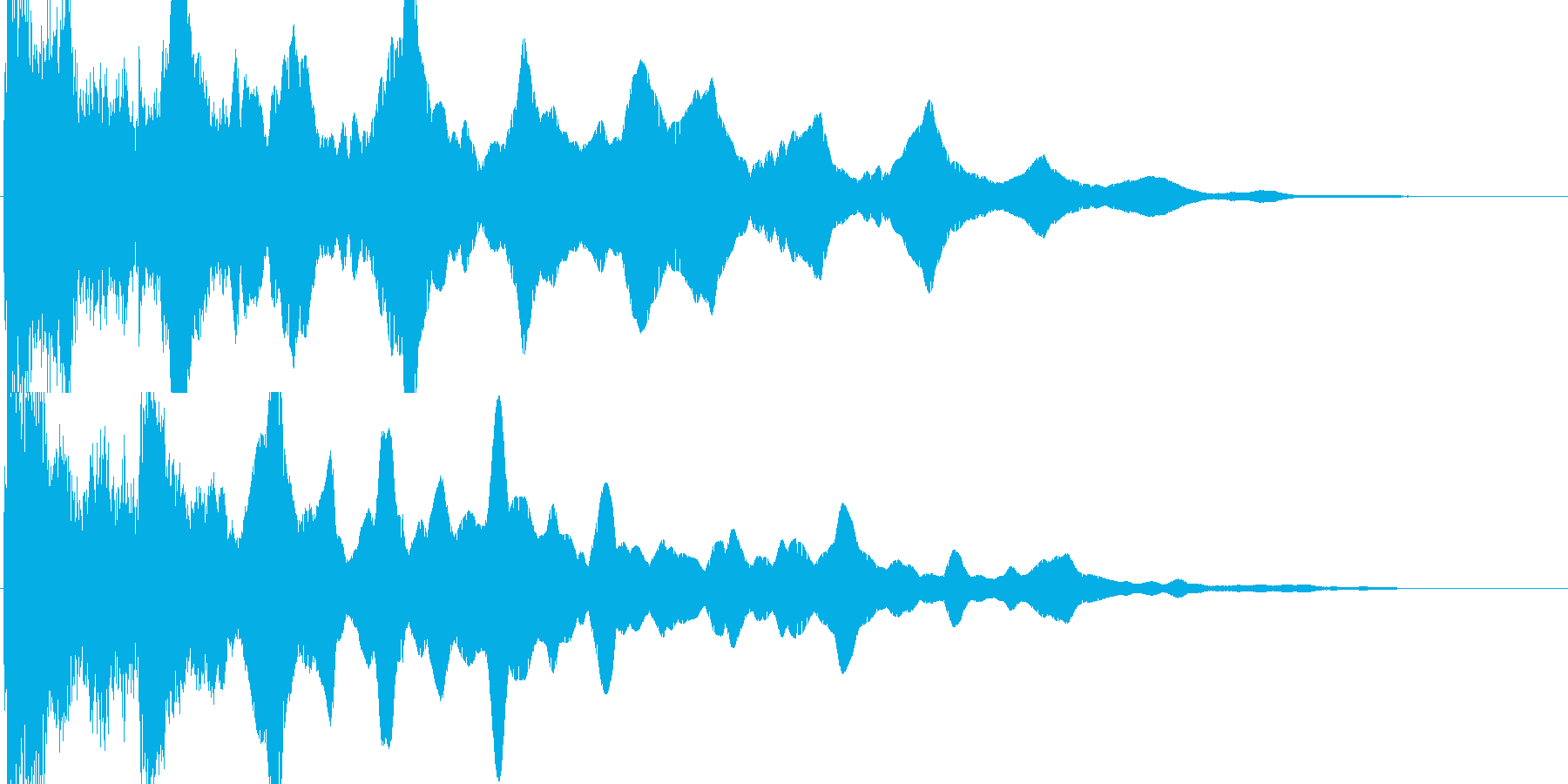 てー(ガラス的クリック音)の再生済みの波形