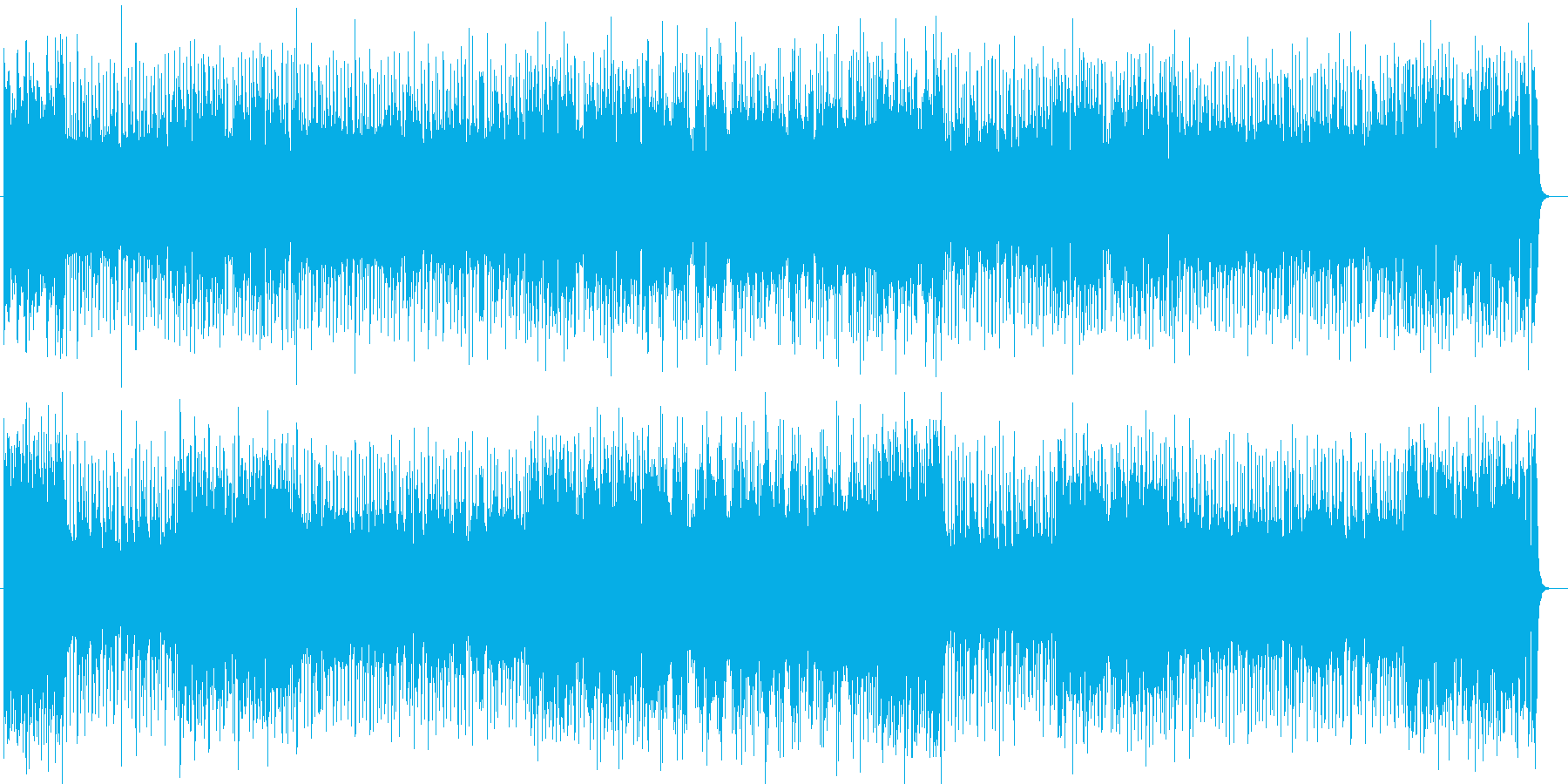 シンセサイザーによるキラキラしたポップスの再生済みの波形