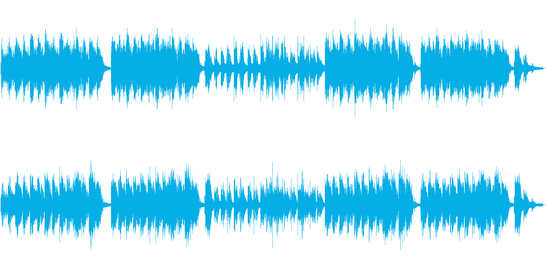 現代的で和風な曲の再生済みの波形