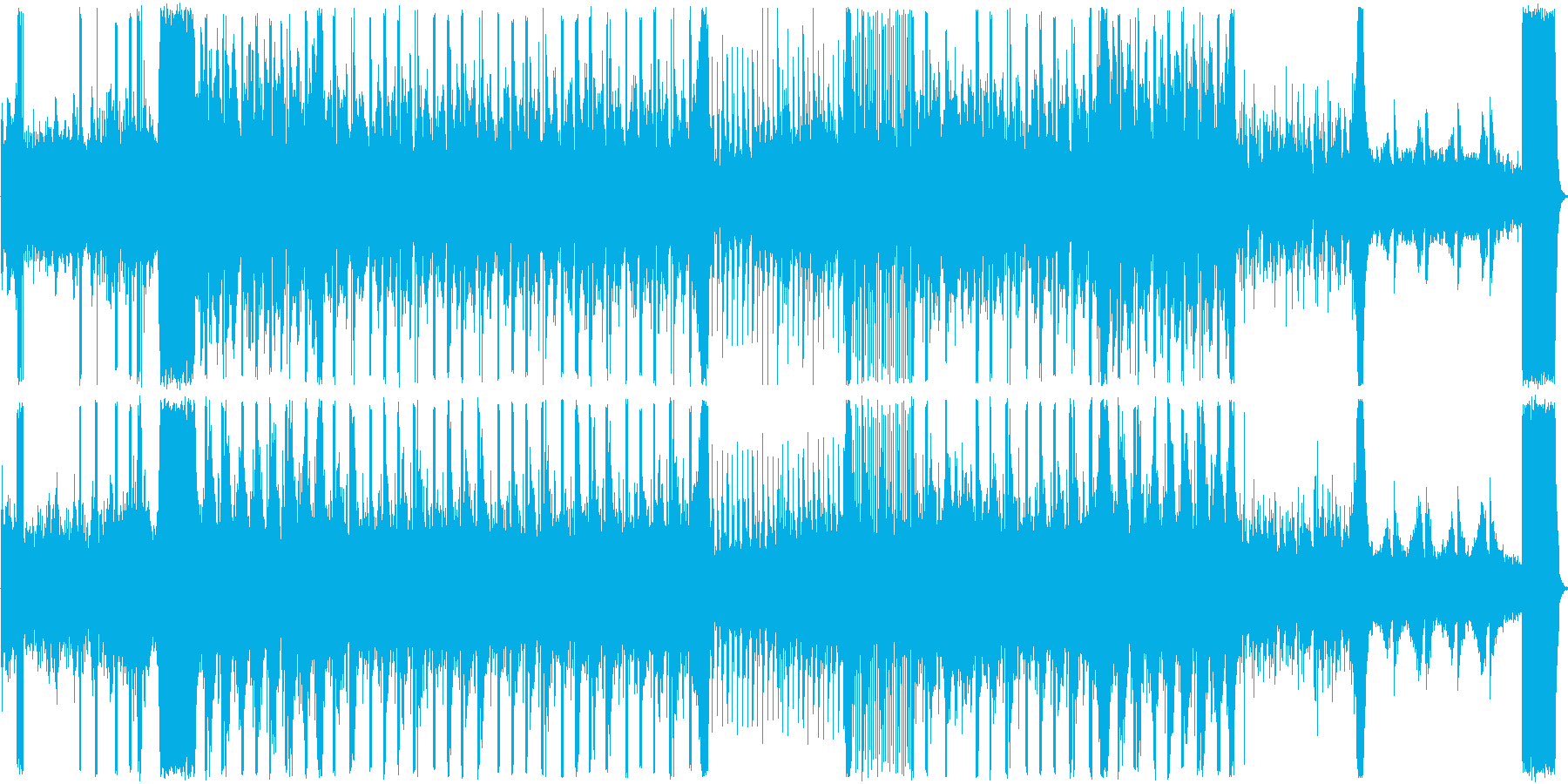 ノイズを使った緊張感のあるホラーな曲の再生済みの波形