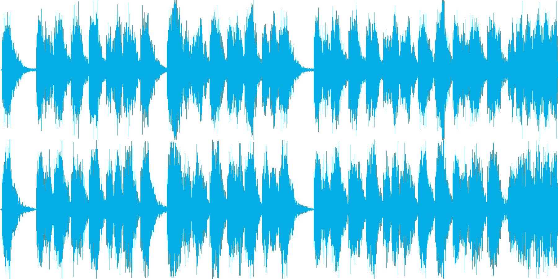 ハードなドラムを基本にした楽曲です。の再生済みの波形