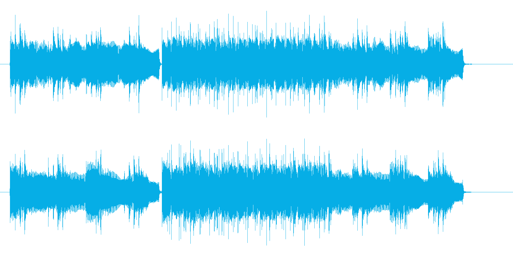 ギターとベースが奏でる重低音入場曲の再生済みの波形