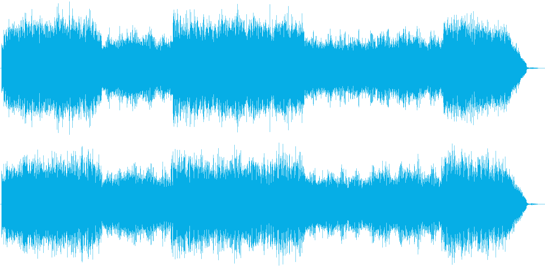 エコーの効いた幻想的なミュージックの再生済みの波形