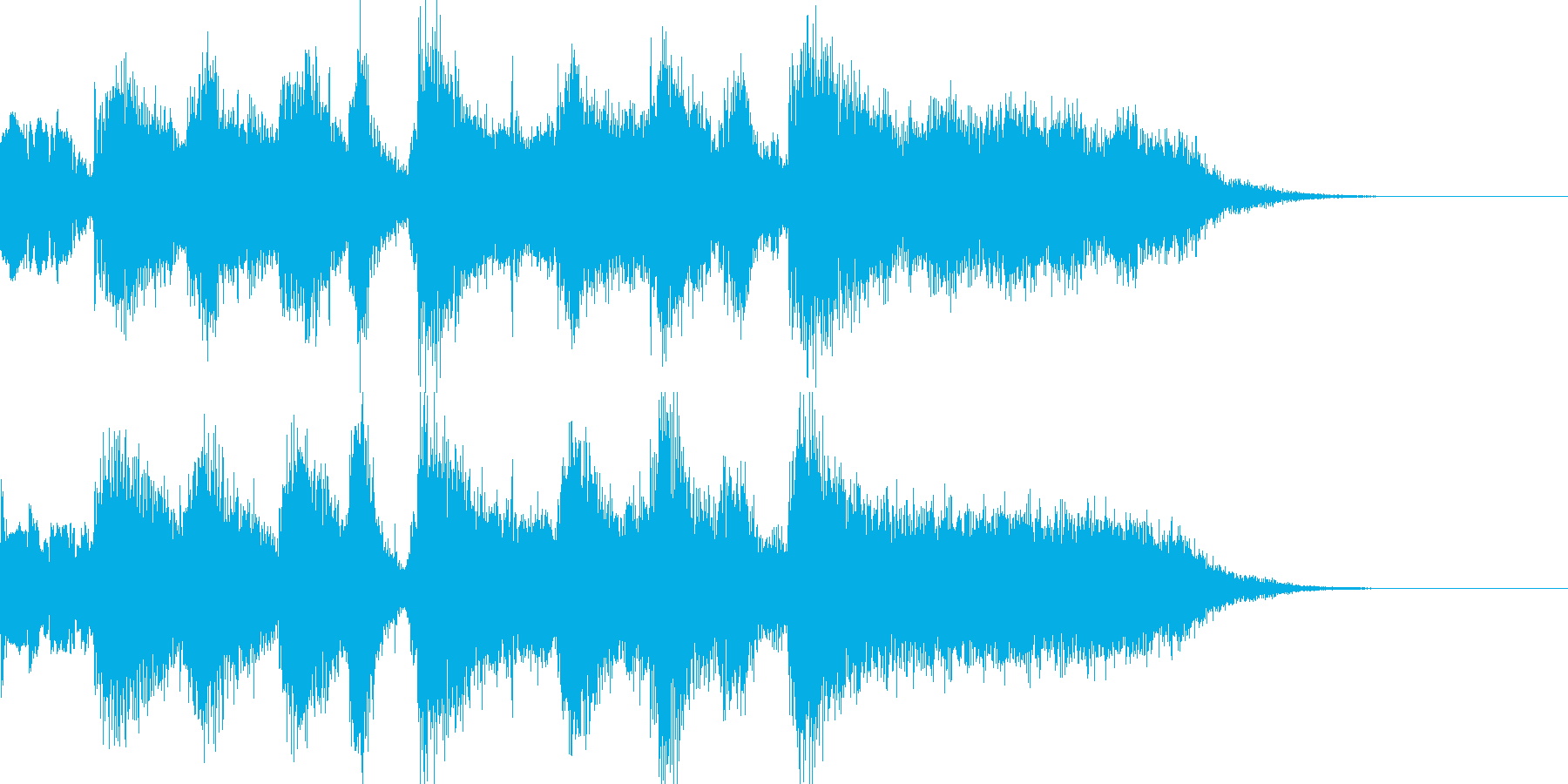 緊張感のある場面でのショートBGMの再生済みの波形