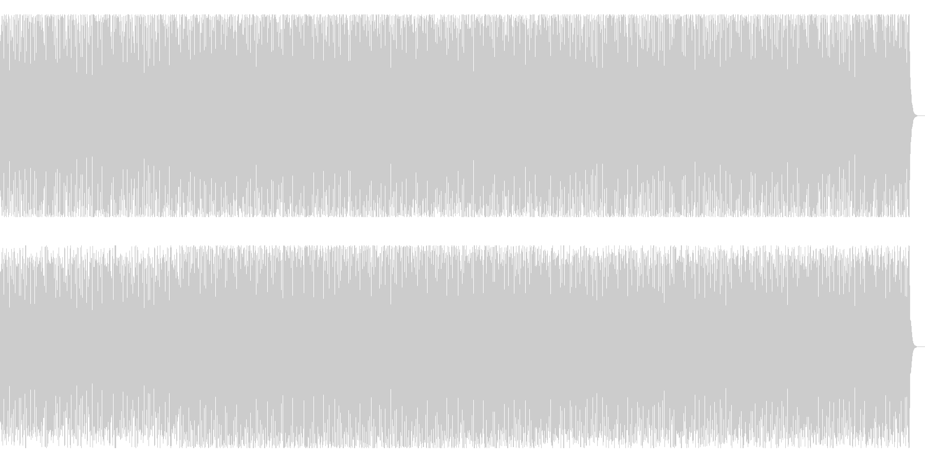 抑揚があまりない4つ打ち曲の未再生の波形