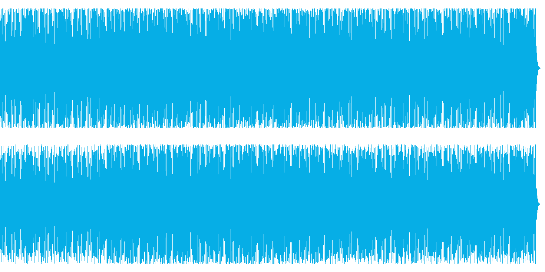 抑揚があまりない4つ打ち曲の再生済みの波形