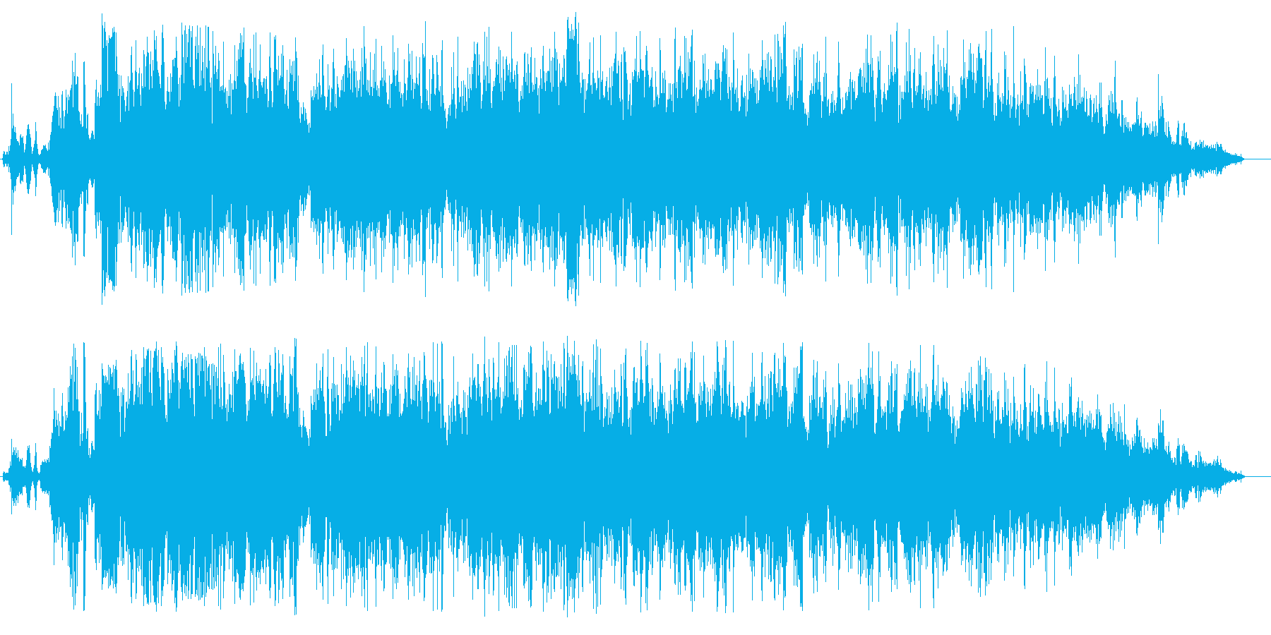 トイレで水を流す音(蓋を閉める音付き)の再生済みの波形