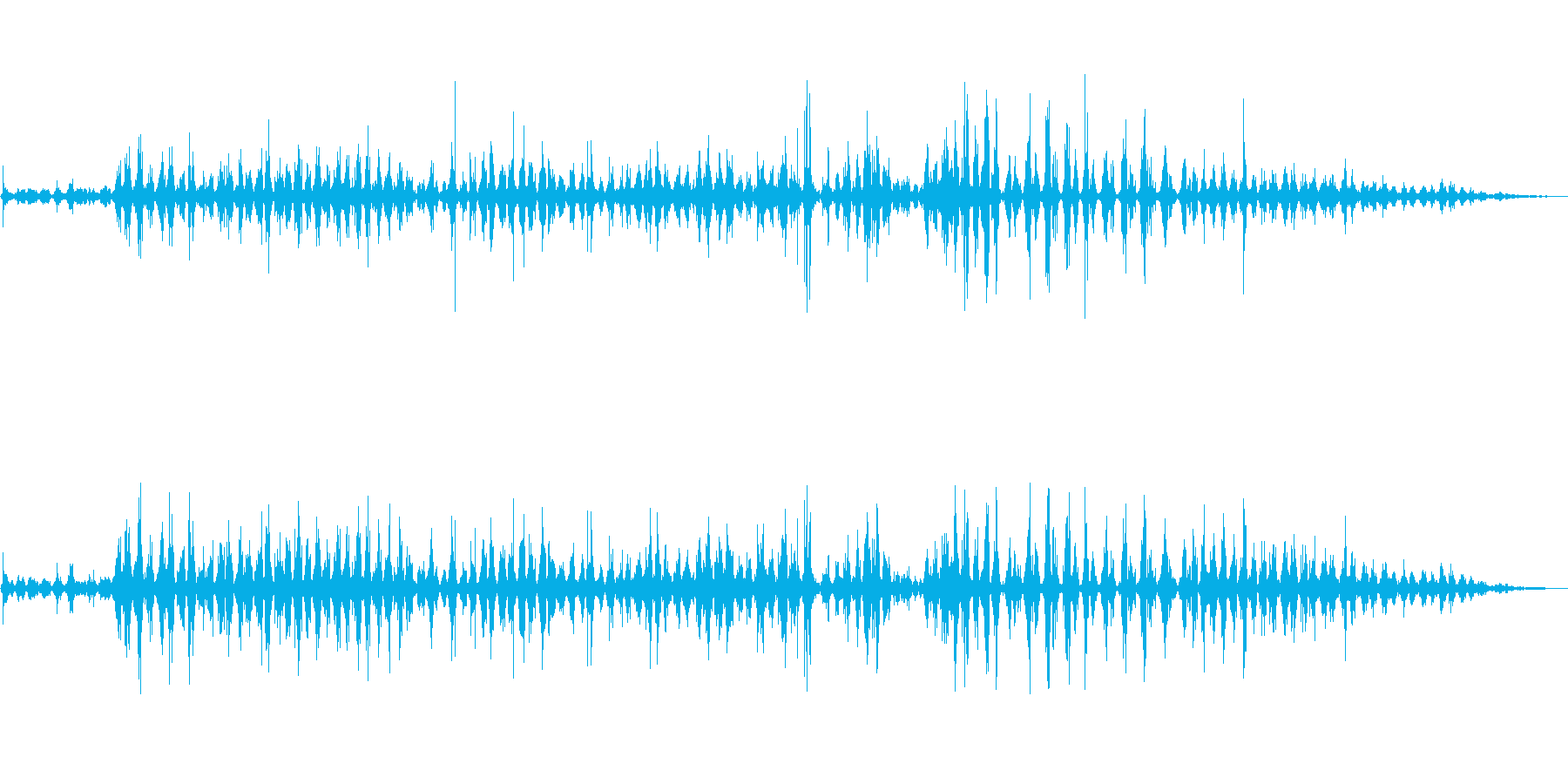 歯磨きをする音(歯ブラシ、丁寧、急ぐ)の再生済みの波形