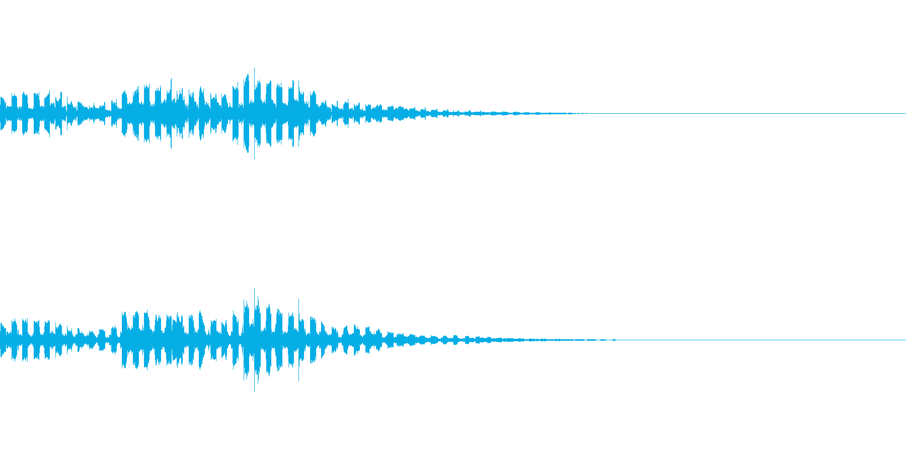 コミカルなUFO飛来音の再生済みの波形