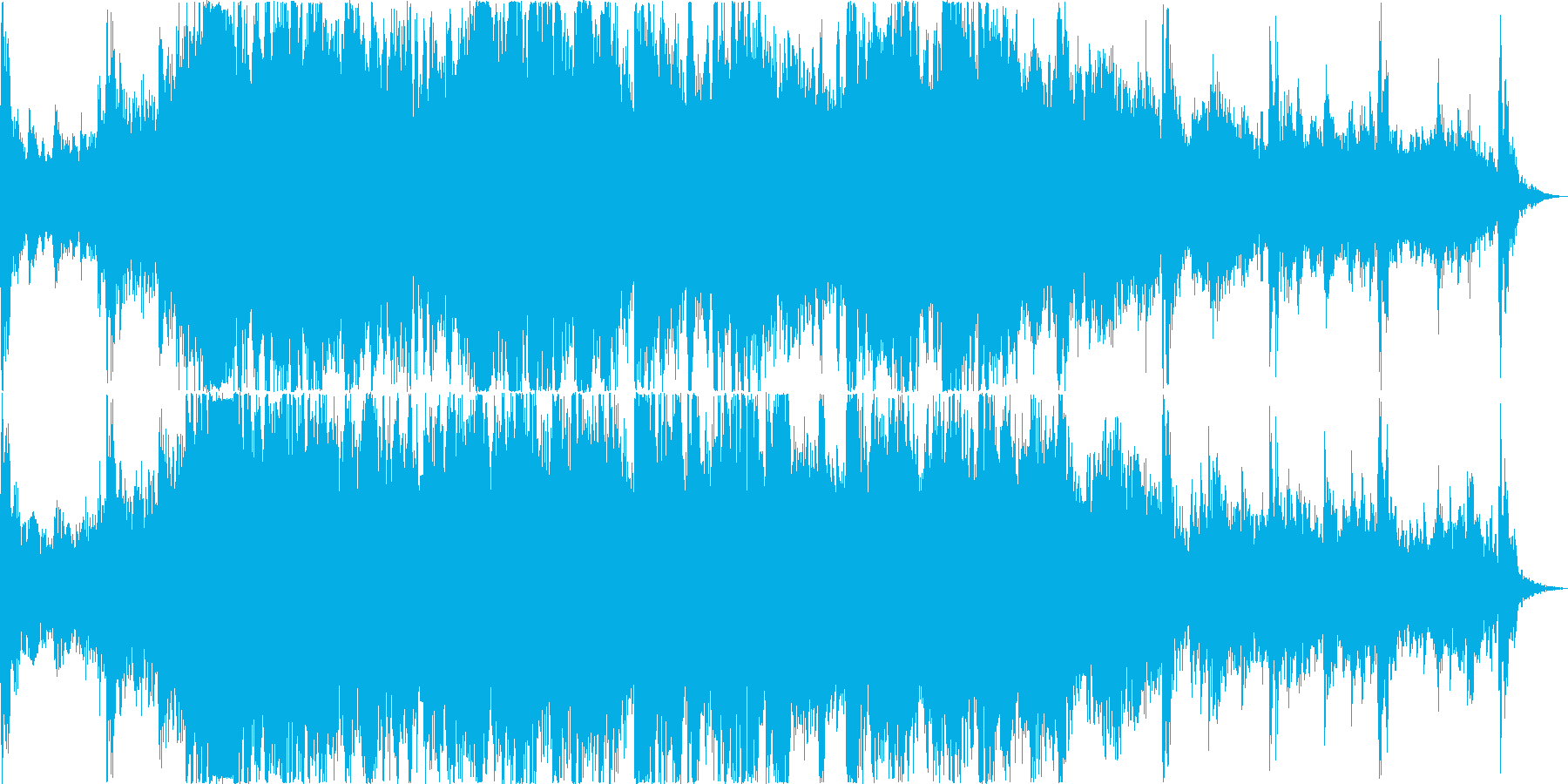 わくわく感のあるエスニックオーケストラ曲の再生済みの波形
