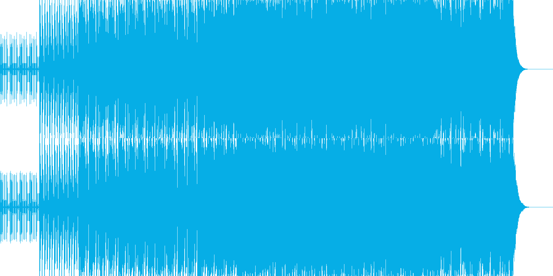 緊迫感のある電子音系BGMの再生済みの波形