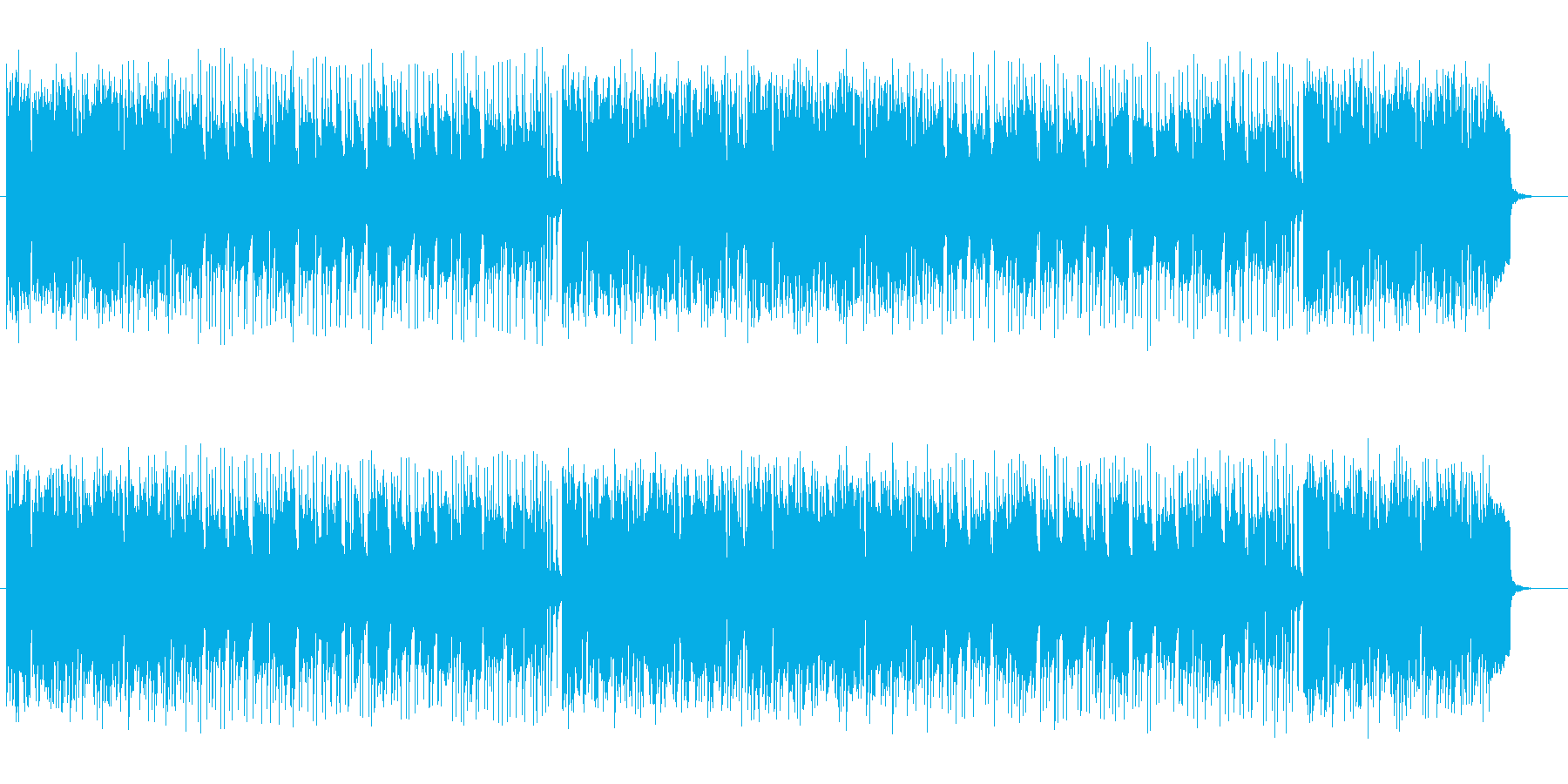 明るいアップテンポのシンセサイザーの曲の再生済みの波形
