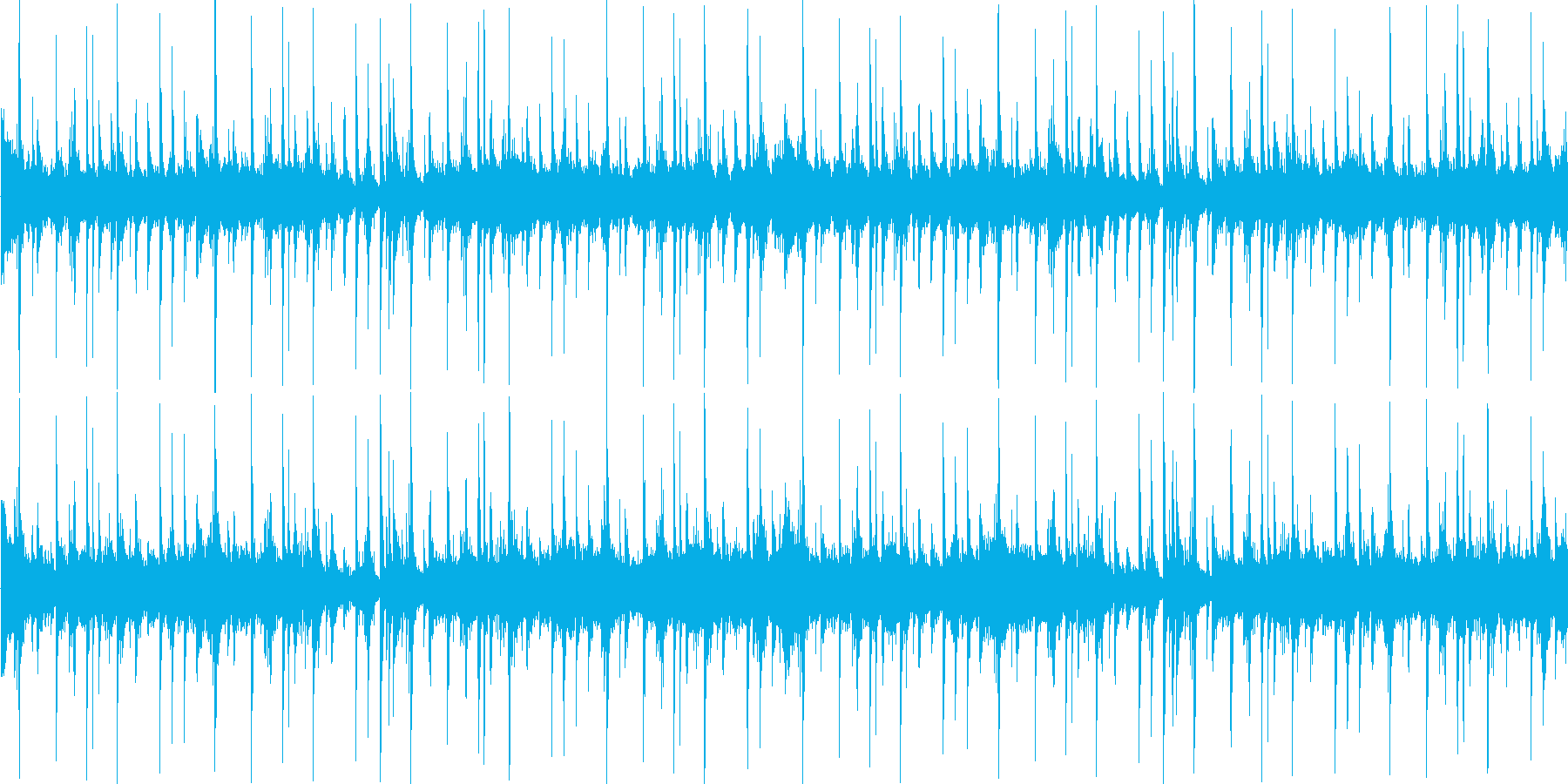 細かく刻まれたリズムをもとにした楽曲で…の再生済みの波形