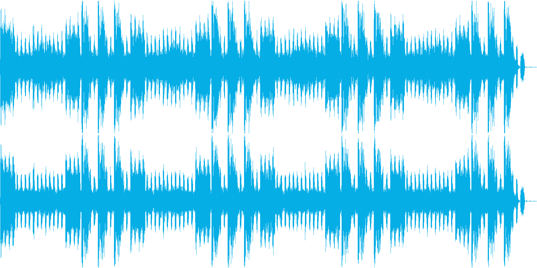 不気味なノイズ曲の再生済みの波形