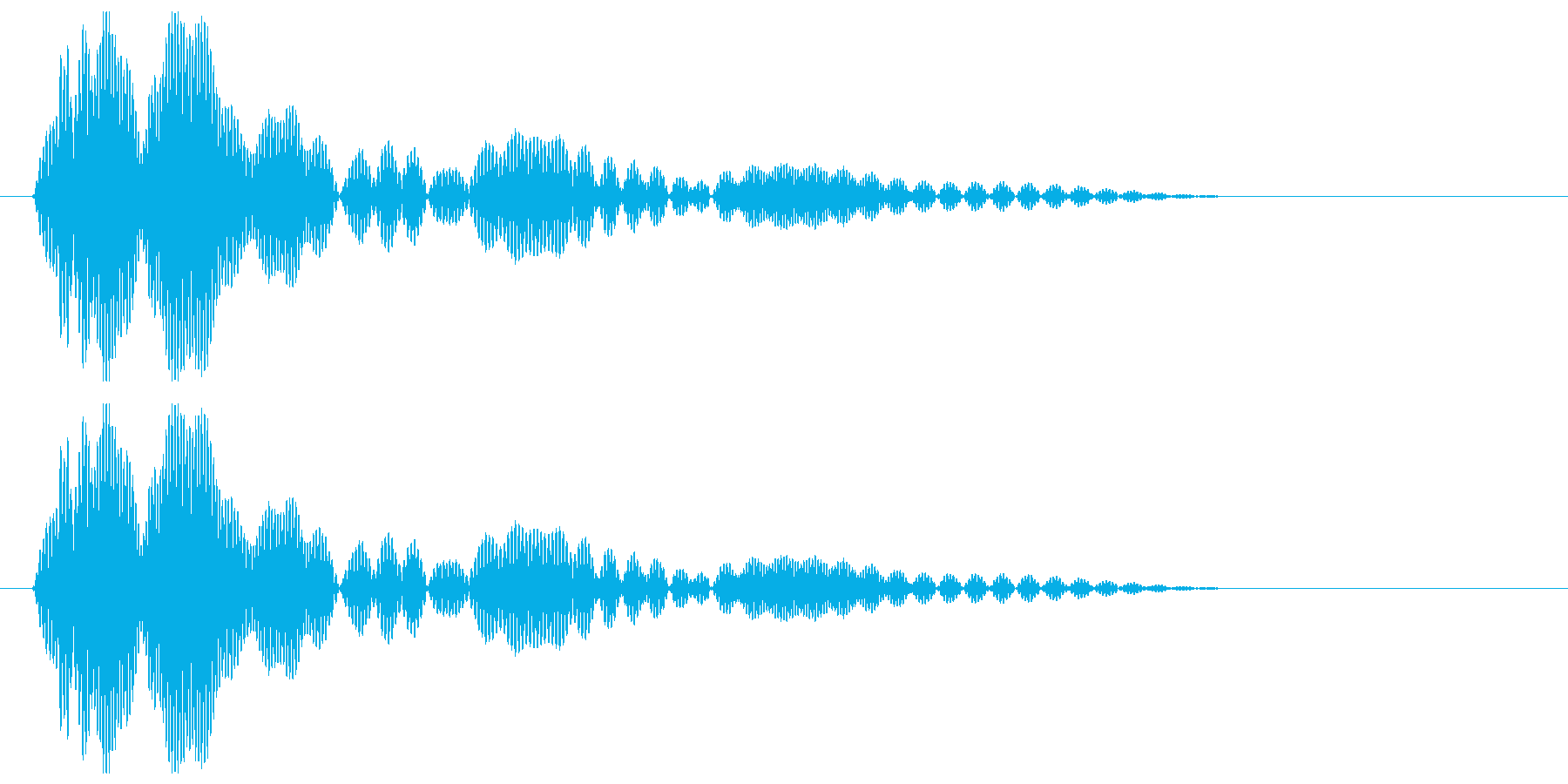 ポワーンという柔らかい効果音の再生済みの波形
