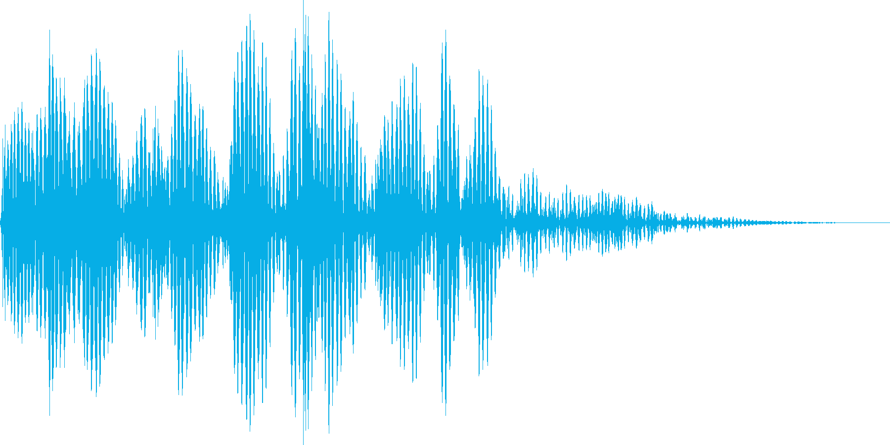 筐体が揺れるような衝撃音の再生済みの波形