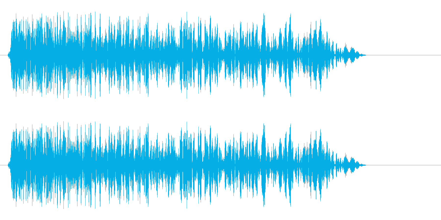ピュンっと風を切る効果音の再生済みの波形