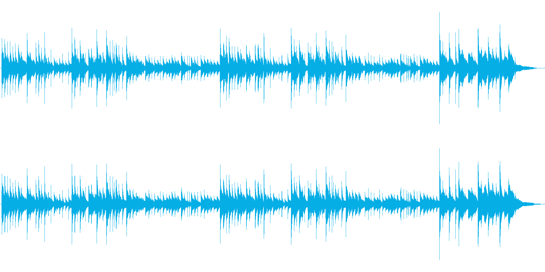 哀愁のある美しい曲、ギターソロの再生済みの波形