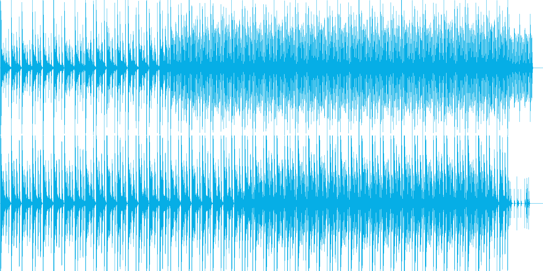 リズミカルなシンプルなピアノミニマル曲の再生済みの波形
