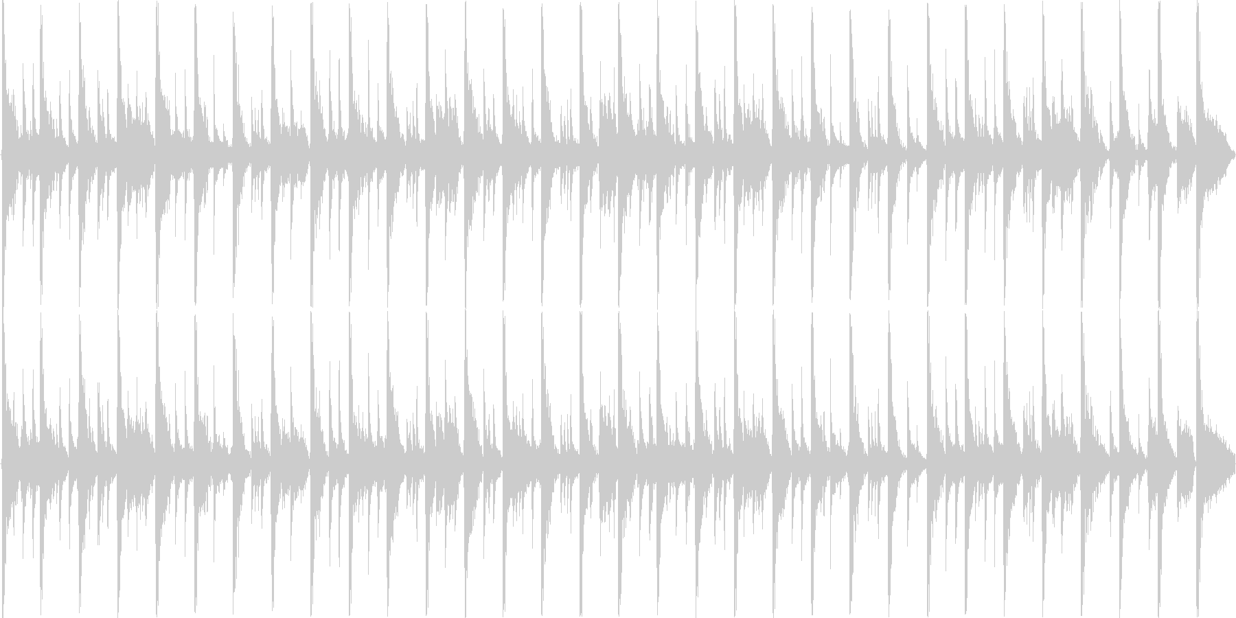細かく刻まれたリズムをもとにした楽曲で…の未再生の波形