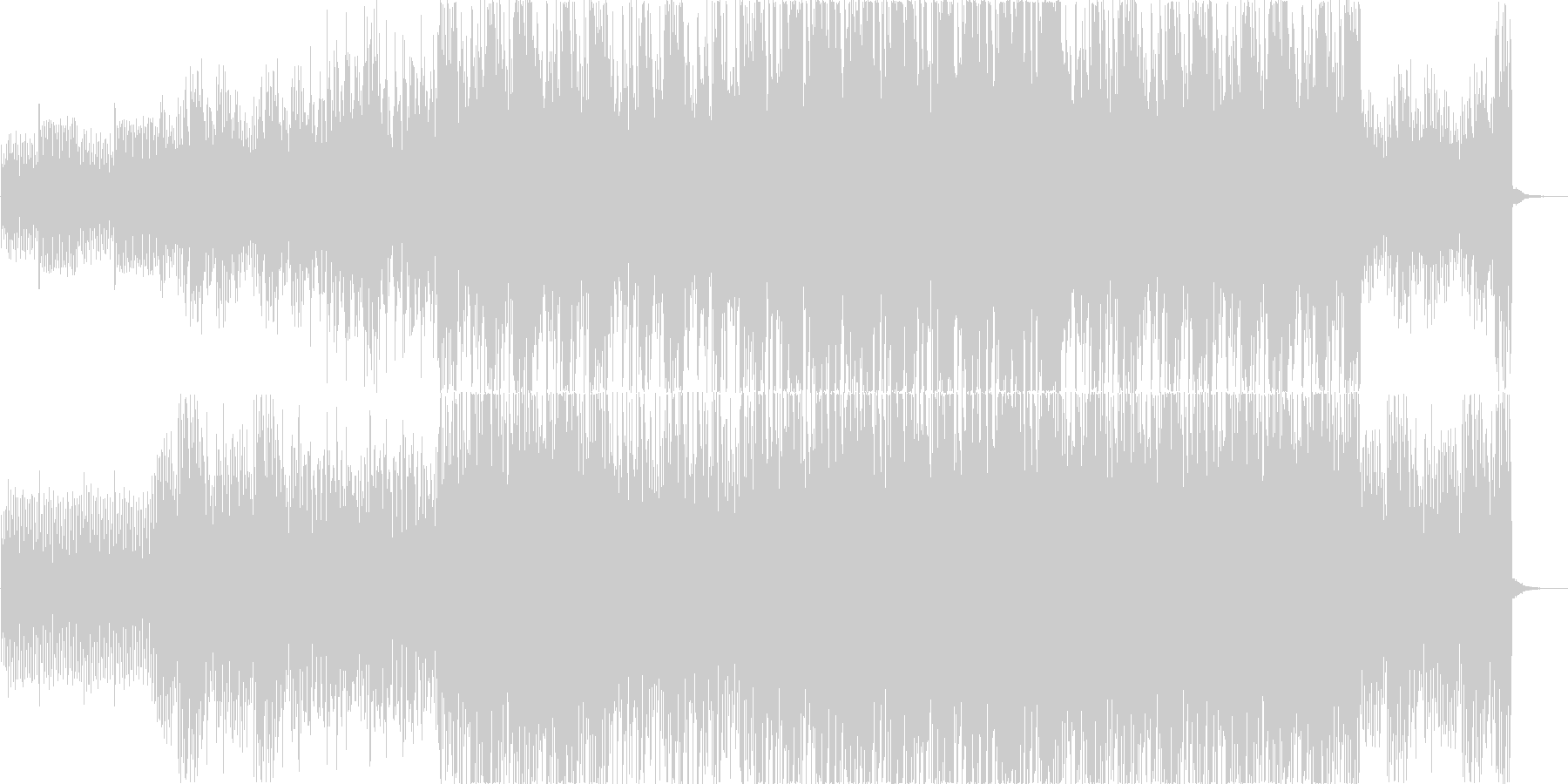 夜を駆けるような緊張感のある曲の未再生の波形
