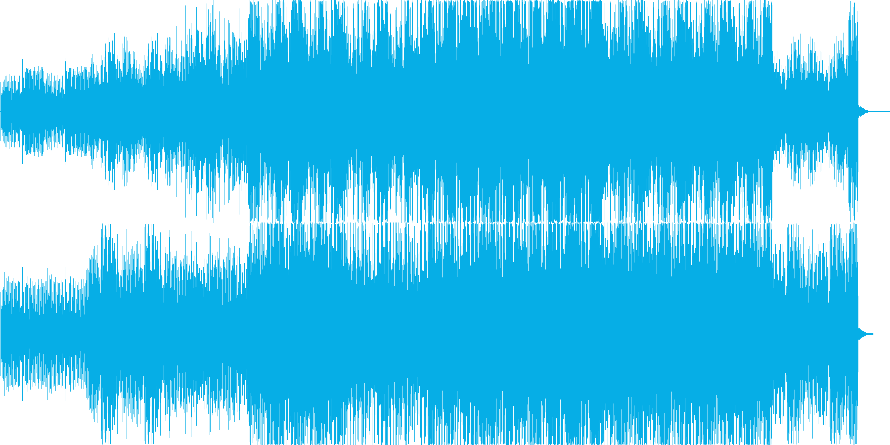 夜を駆けるような緊張感のある曲の再生済みの波形