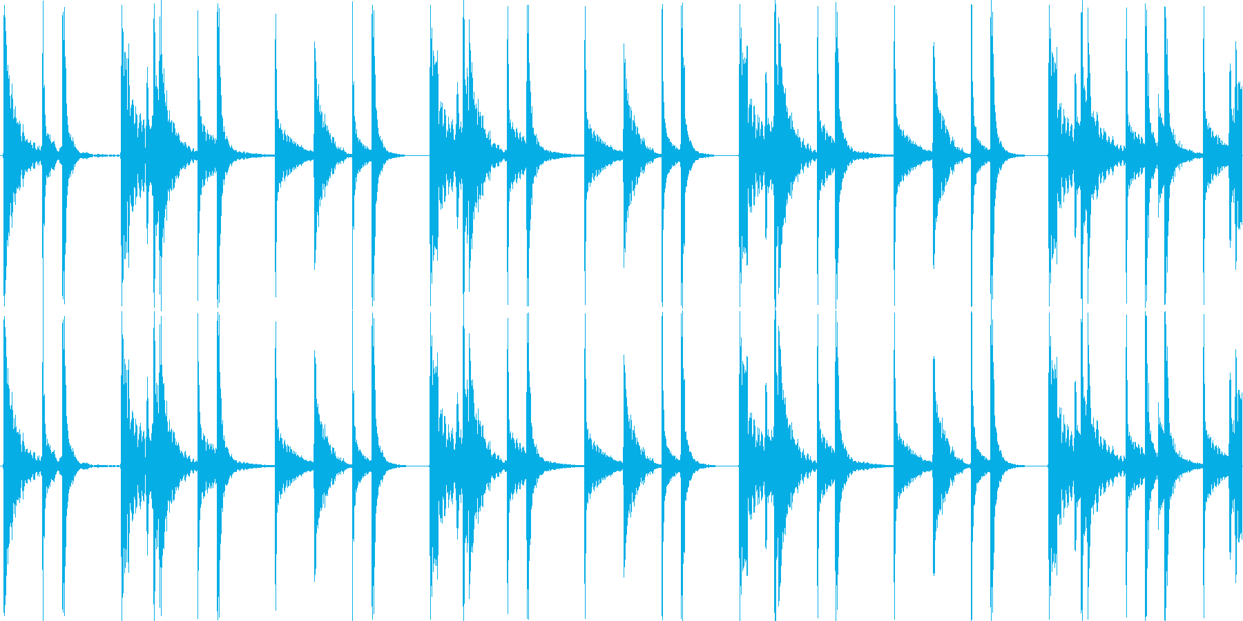 ハウスのリズムを基本にした楽曲です。の再生済みの波形