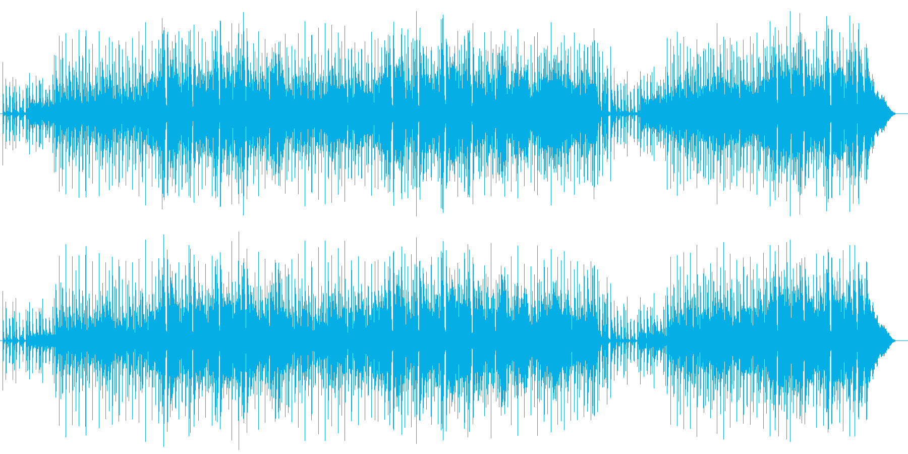 のどかでスタッカートの効いているポップ曲の再生済みの波形