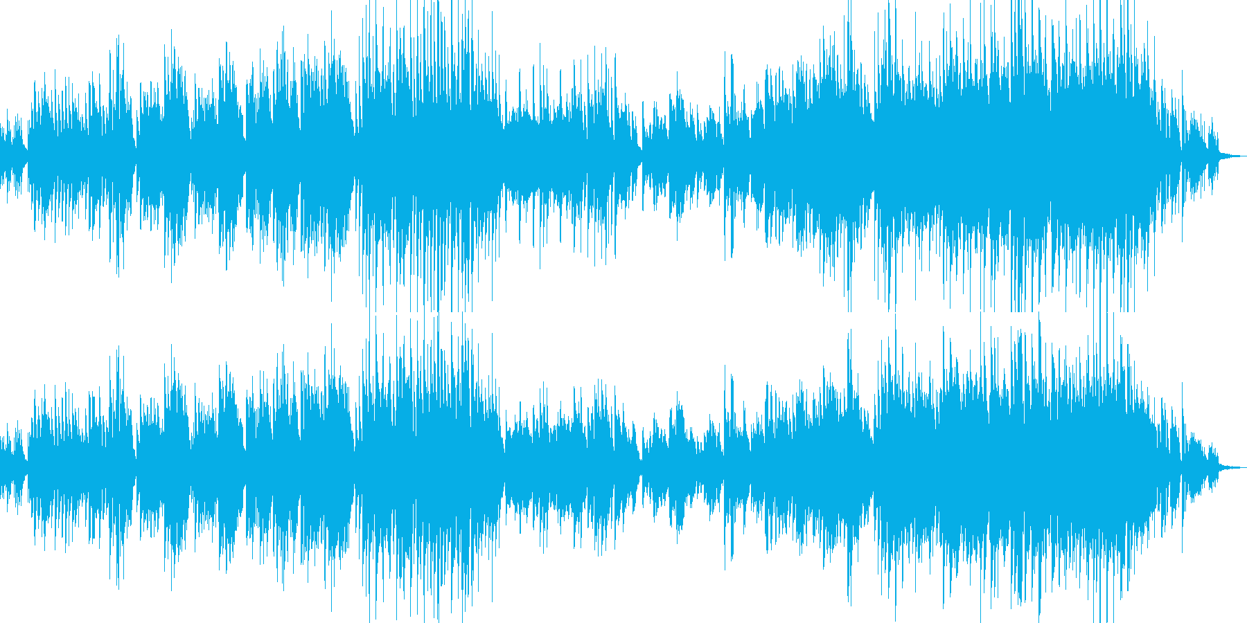 童謡のような、ゆったりとしたあたたかい曲の再生済みの波形