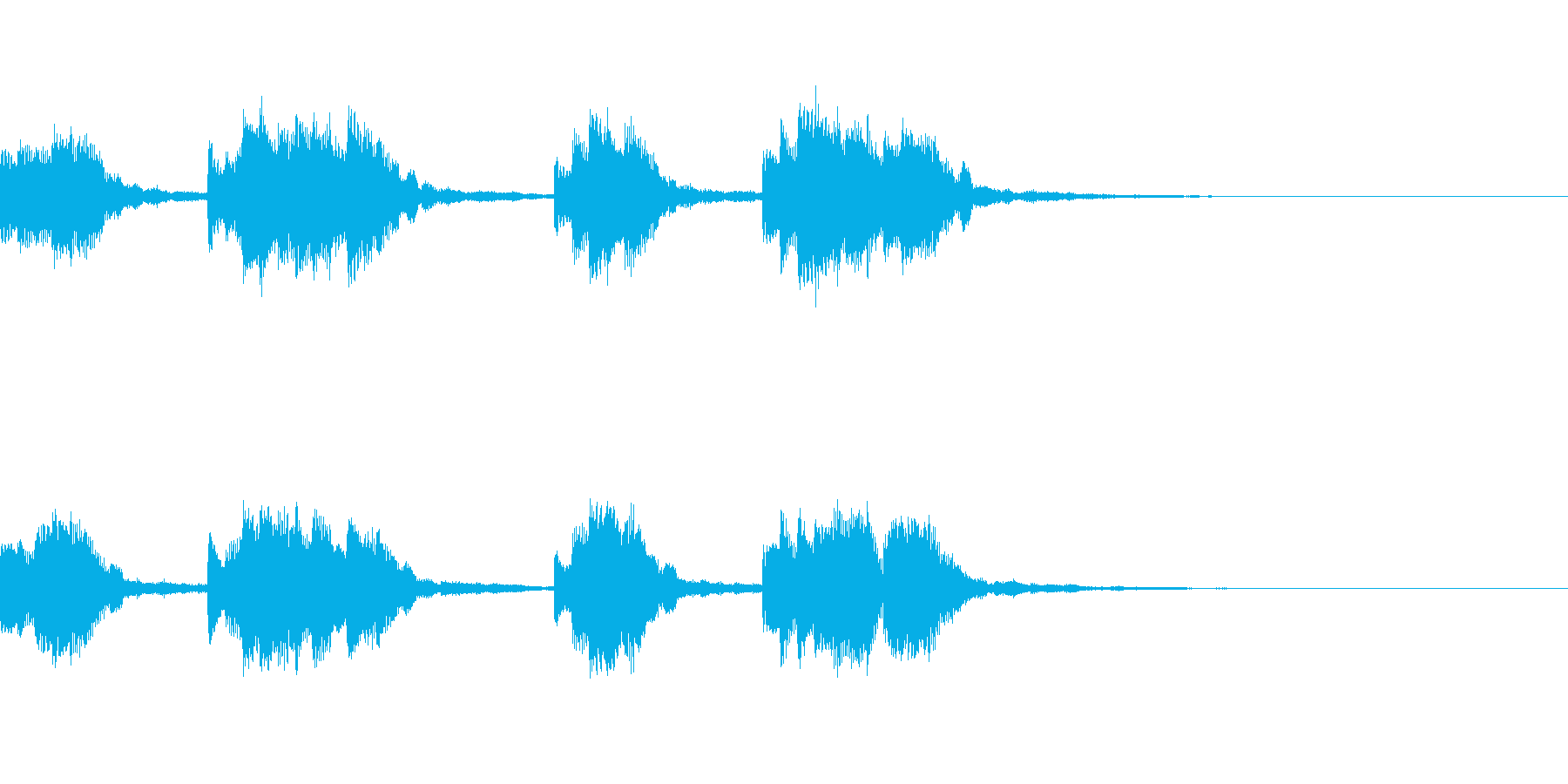 着信音、お知らせ音、アラーム音の再生済みの波形