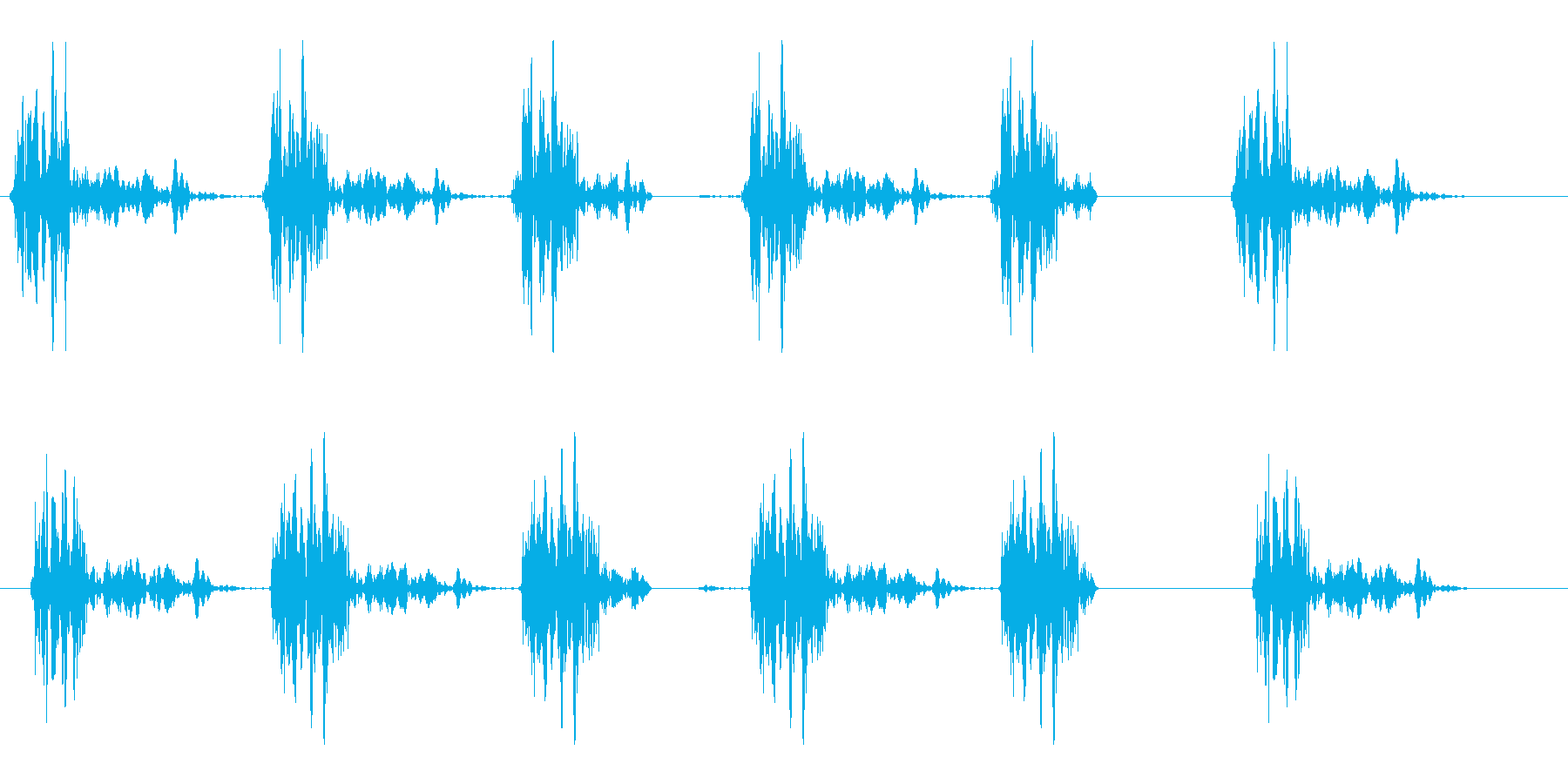 楽器でリズムを刻んでいる音の再生済みの波形