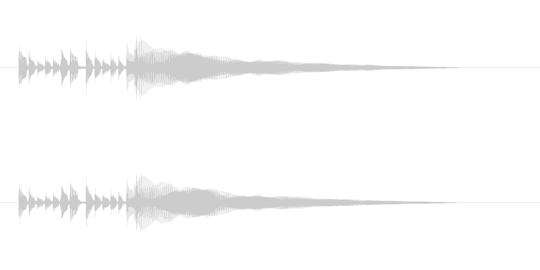 シンプルギター音(弦、弾く)の未再生の波形