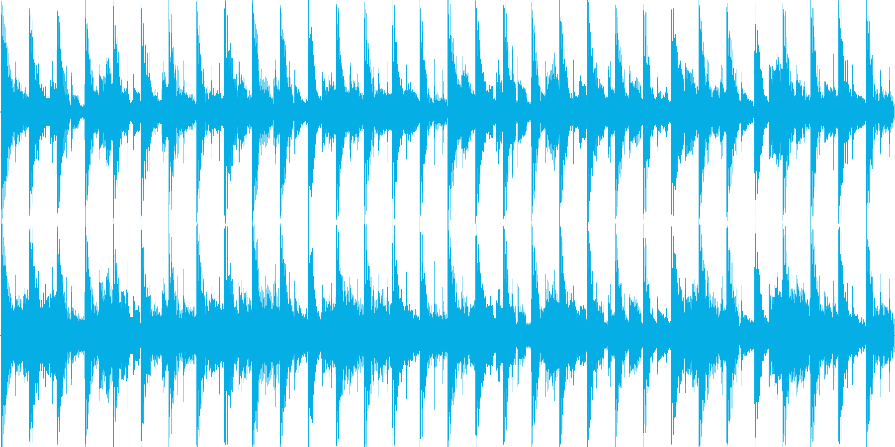 ハウス風のリズムを基調としたループ楽曲…の再生済みの波形