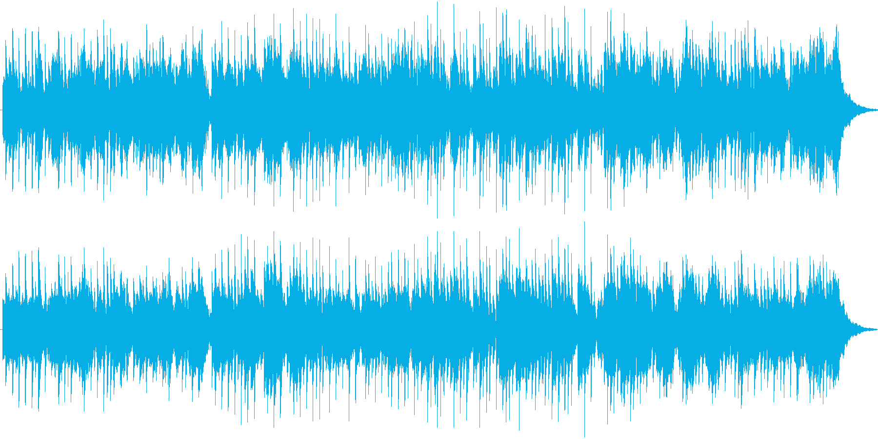 暖かいアルペジオ主体の曲の再生済みの波形
